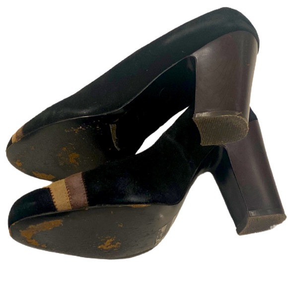 MISSONI For Target Womens Suede Pump Zig-Zag Black Brown Tan Size 7.5 Heels - Picture 7 of 9